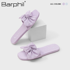 Barphilスリッパレディース2025新作ファッション小香風蝶結び一字引き室内涼しげ夏滑り止め