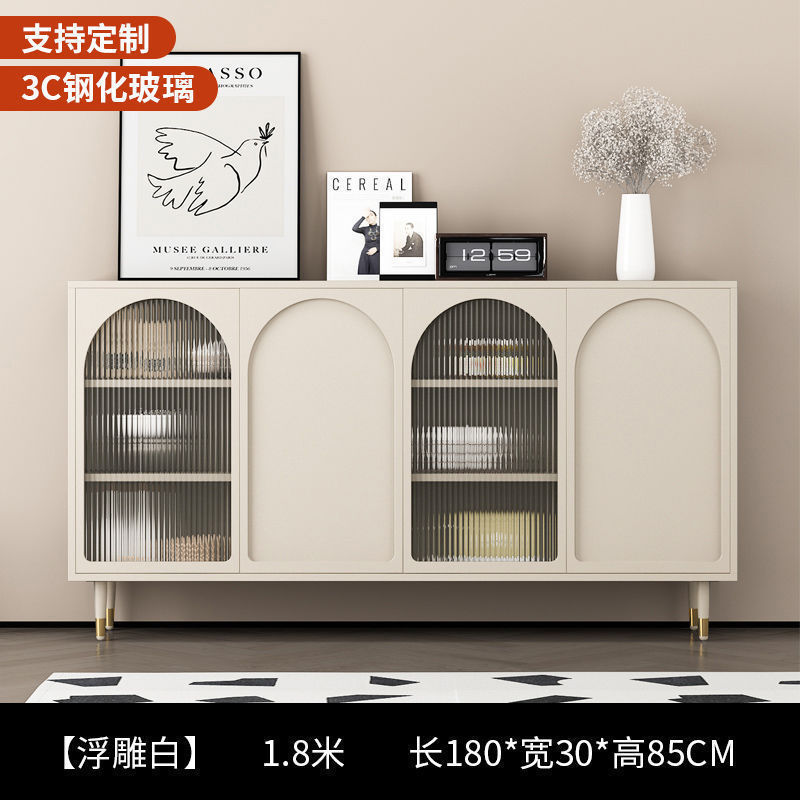 法式黑色复古餐边柜玄关柜一体餐厅厨房收纳柜靠墙碗柜酒柜茶水柜|undefined