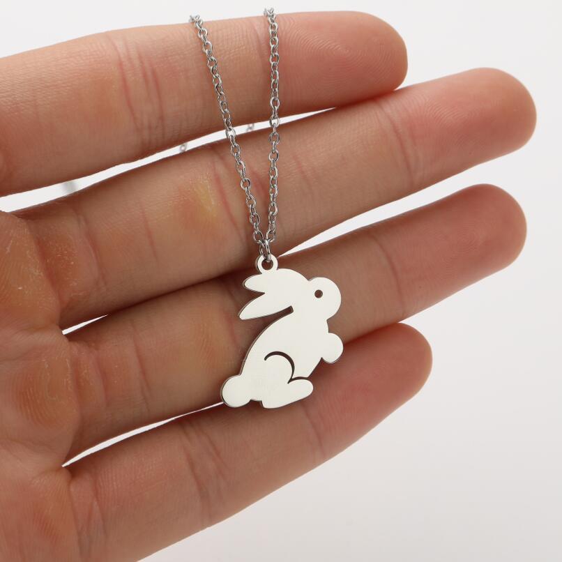 1 Piece Fashion Rabbit Stainless Steel Titanium Steel Plating Pendant Necklace_colorza_5