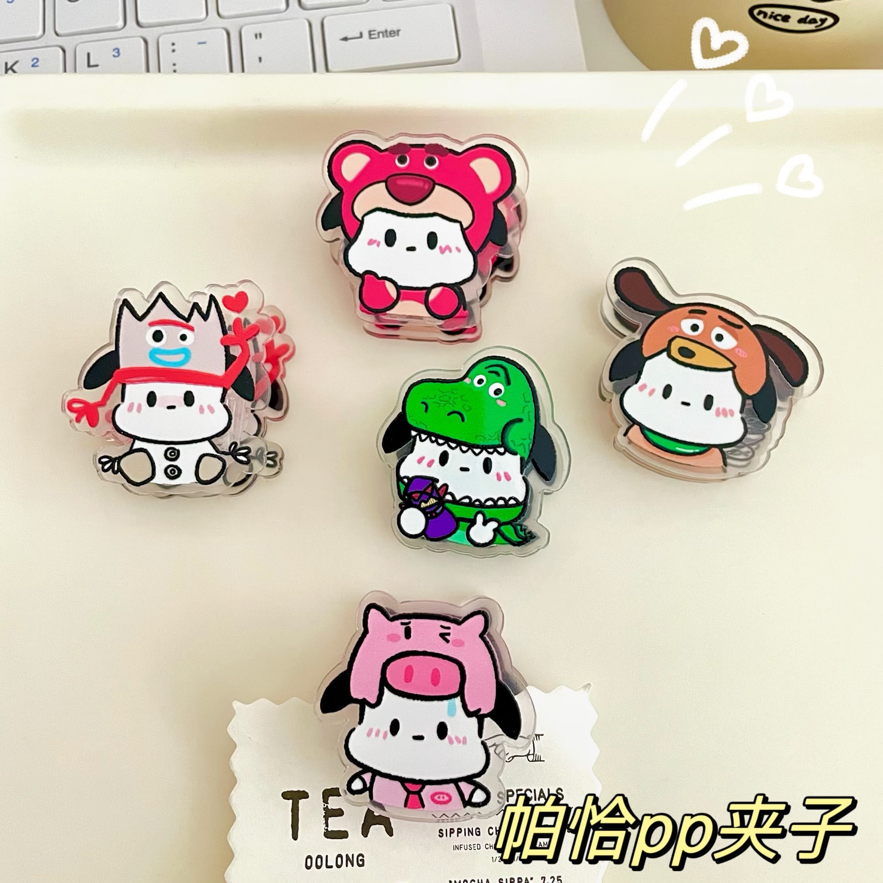 Crossdressing 노트 홀더 멋진 양면 PP 홀더 학생 시험지 폴더 만화 귀여운 Sanrio