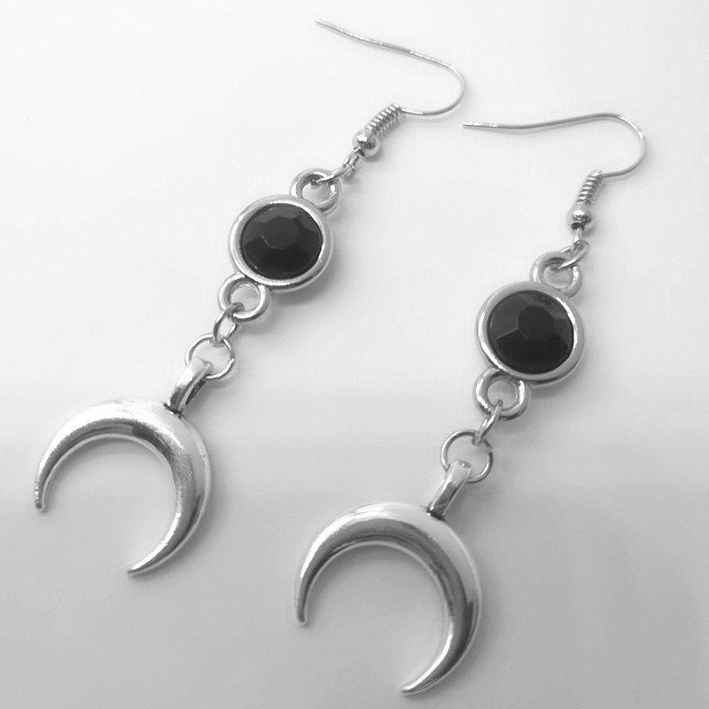 Women'S Gender Plating Design 1 Pair Punk Pentagram Cross Moon Plating Alloy Drop Earrings