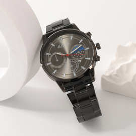 Rclock爆款新款直播石英表手表男经典百搭男士手表三个眼睛腕表