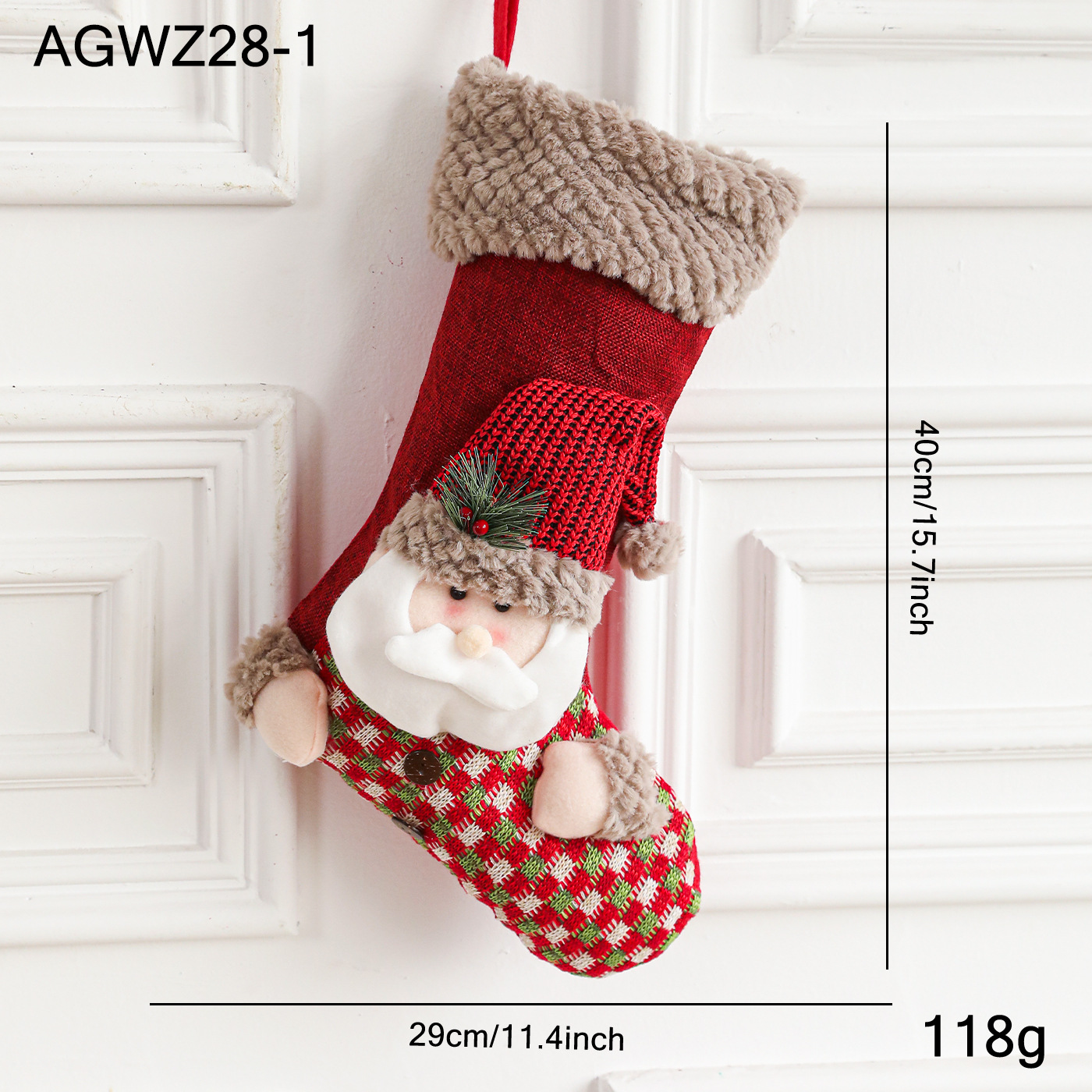 Nuevos calcetines de Navidad de peluche bolsas de regalo decoraciones de Navidad dibujos animados Papá Noel muñeco de nieve calcetines diseño de escena