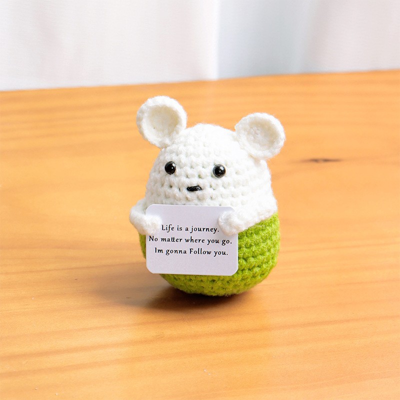 Amazon venta caliente tejida a mano de energía positiva muñeca de patata divertida expresión facial bolsa colgante decoración comercio exterior moda transfronteriza