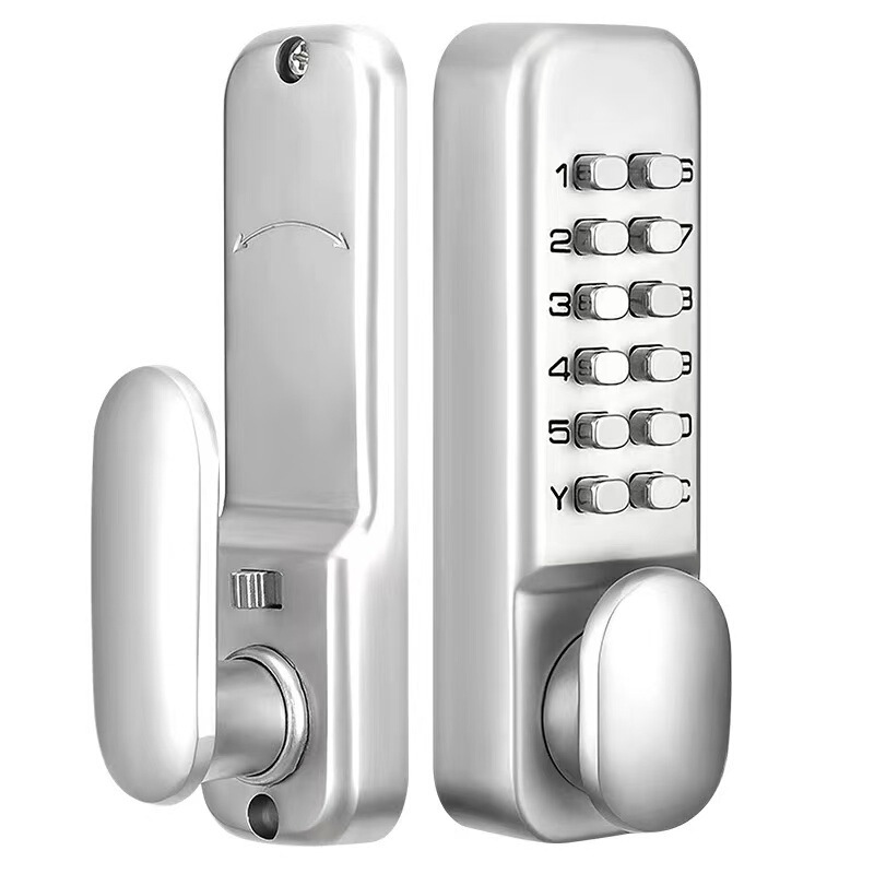 Mechanical Password Door Lock, Outdoor Courtyard Door Lock, Household Iron Door Fence Lock, Old-Fashioned Fingerprint Waterproof Password Lock
