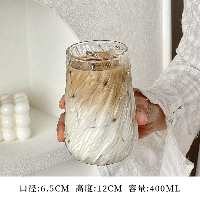 Taza simple resistente al calor, taza de café de vidrio de alta borosilicina, taza de agua transparente, bebida de leche transparente