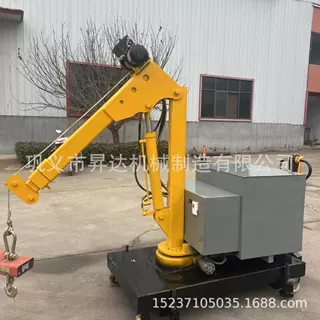 昇达仓储库房配重式搬运吊车 移动式液压吊臂车 电动自行走小吊机