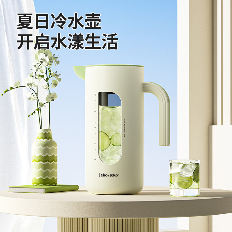 JEKO冷水壶家用凉水杯玻璃耐高温柠檬凉茶储水大容量夏季泡茶壶