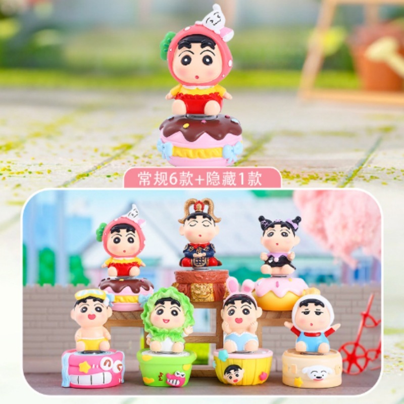 小红书新款萌新出击爆炸头手办盲盒创意装饰摆件礼物蜡笔小新周边|undefined