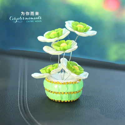 Ornaments, Creative Diamond-Encrusted Small Flower – Perfplant seat - green-lucky-trumpet