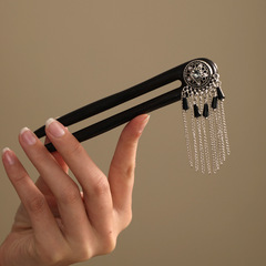 原創古風黑檀木髮簪盤髮簪新中式日常百搭國風旗袍配飾髮飾簪子女