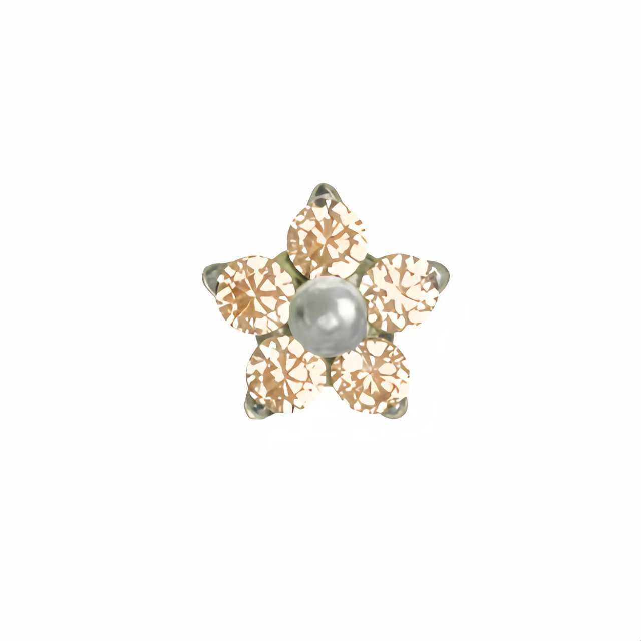 F136 Titanium Alloy Five-Petal Flower Super Flash Earrings Labret Stud Lip Piercing Replacement Head detail image 10