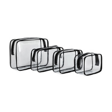 现货加厚透明PVC洗漱收纳包 防水便携旅行化妆包四件套游泳收纳包