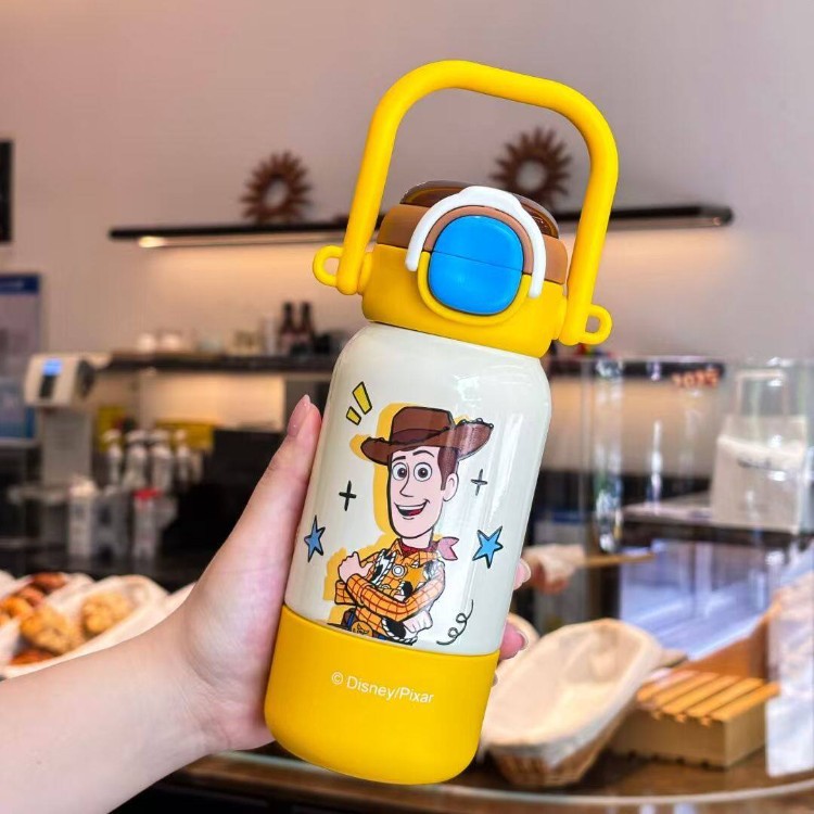 Toy Story 316 tazas de acero inoxidable de dibujos animados portátiles tazas de agua de paja estudiantes de alto valor facial