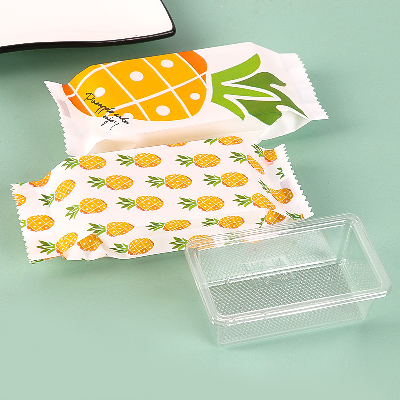 Piña bolsa de embalaje crujiente galleta pequeña fresca merienda entrega crujiente carne crujiente máquina sello bolsa bandeja de plástico traje