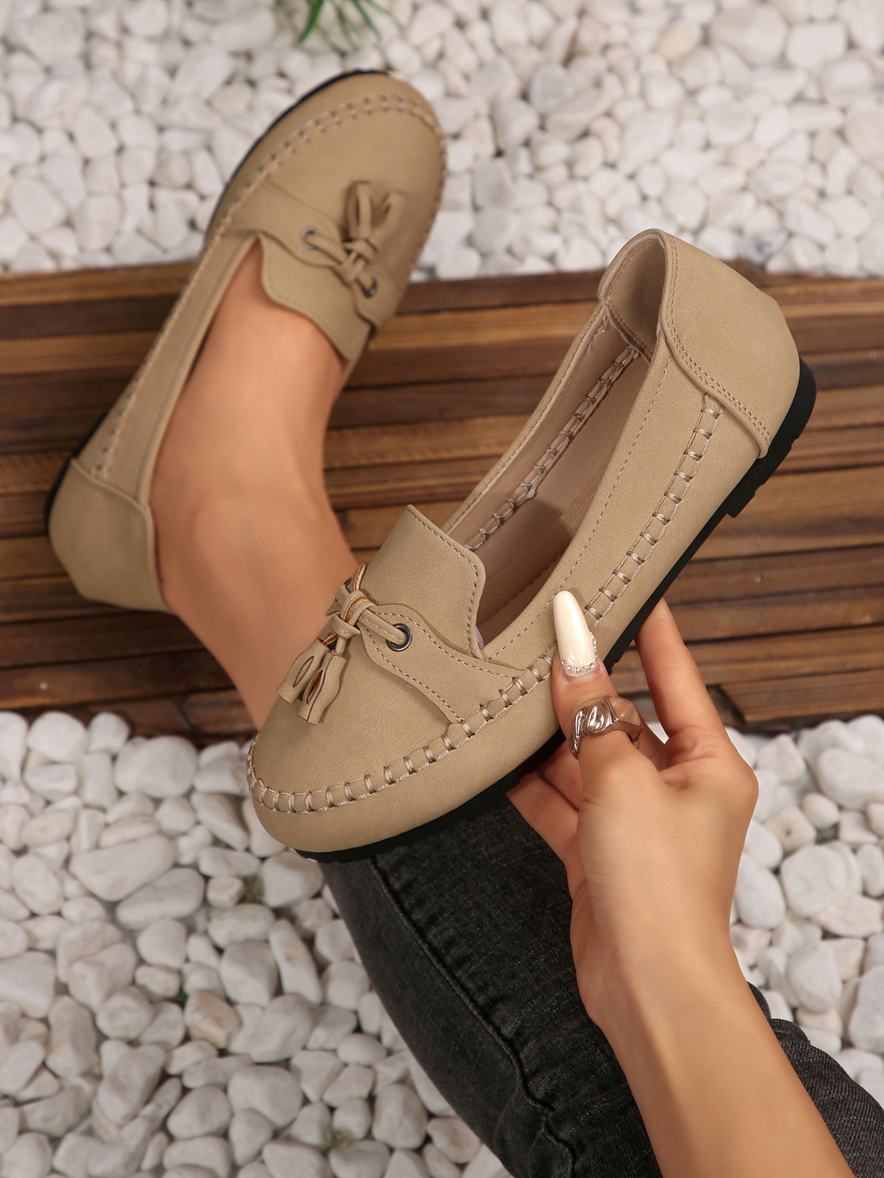 Women's Classic Tassel Loafers Slip-On Shoes - Spring Summer Casual Comfortable Flat Shoes For Women_vogvips.com