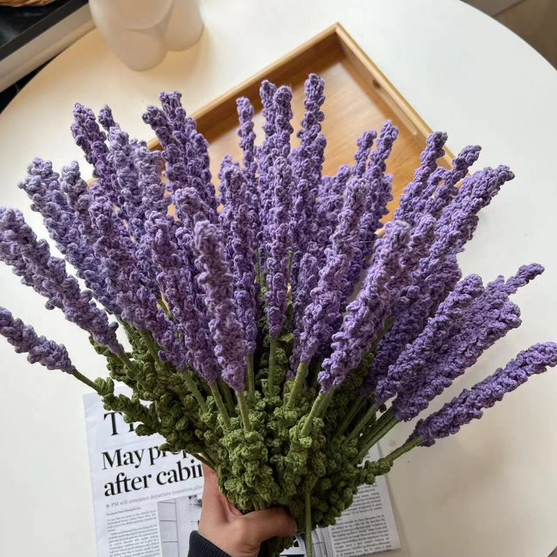クロスボーダーの手編みの完成品の小さい花束は花の毛糸のメリヤスの花束を模倣します。|undefined