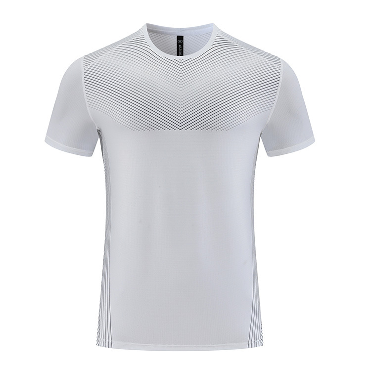 Moda casual rayas deportes de secado rápido de manga corta de los hombres Slim running t-shirt sudor-absorbente transpirable entrenamiento de baloncesto ropa de entrenamiento