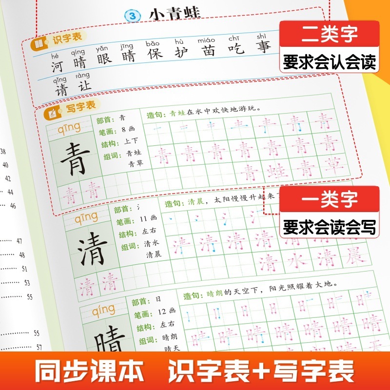 2025小学语文同步练字帖一年级上下册同步教材小学生人教版正版|undefined