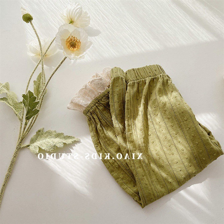 2023新款女童夏季防蚊褲兒童棉輕薄透氣碎花長褲寶寶薄款褲潮0038