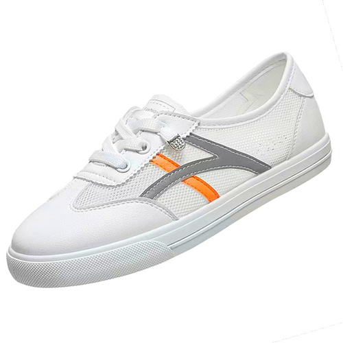 2024 new summer Korean style women's casual sneakers, comfortable and versatile, trendy and breathable mesh shoes, flat-soled white shoes
