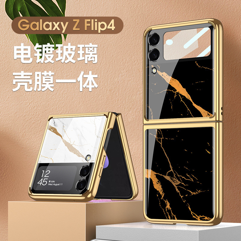 The Hot Model Is Suitable for Samsung Zflip4 Double Cover Foldableing Screen Mobile Phone Case, Simple and Fashionable All-Inclusive Flip 3 Protective Cover The Hot Model Is Suitable for Samsung Zflip4 Double Cover Foldableing Screen Mobile Phone Case, Simple and Fashionable All-Inclusive Flip 3 Protective Cover