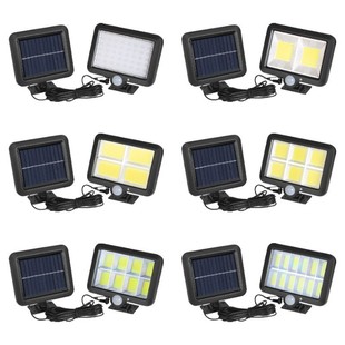 Mze Cross-Border 120Led Solar Split Wall Lamp Outdoor Courtyard Human Body Sensor Wall Lamp Split Garage Lamp