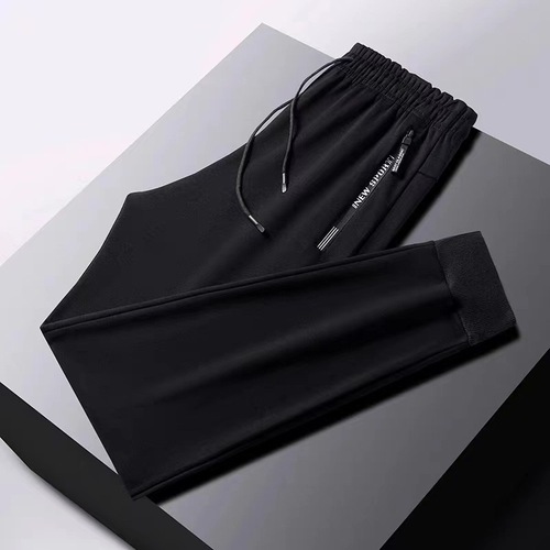 Men's Loose Fit Casual Sports Pants for Autumn Trendy Sweatpants Knitted Ankle Pants for Men