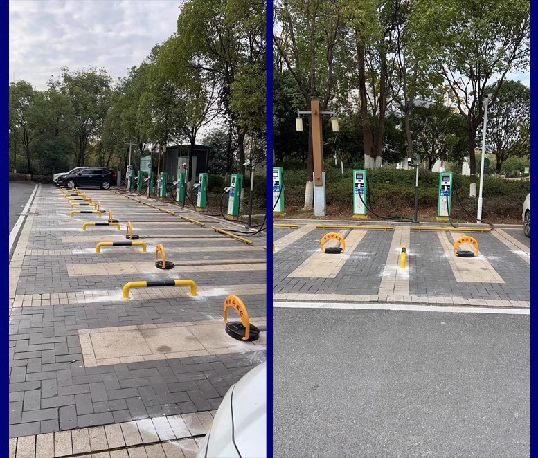 Charging pile intelligent ground lock anti-occupancy automatic induction license plate recognition linkage code scanning charging new energy parking lock