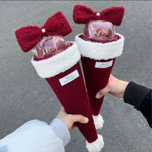 圣诞节礼物苹果花束DIY包装毛绒布艺泰迪绒平安夜鲜花包装材料