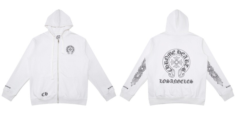 24ss年新款高品质Chrome Hearts 马蹄十字架连帽拉链卫衣工厂批发|undefined