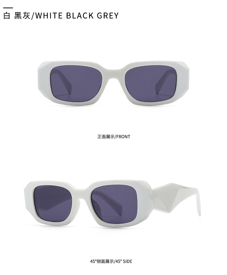 New Style Modern Solid Color Retro Square Frame Narrow Sunglasses display picture 7