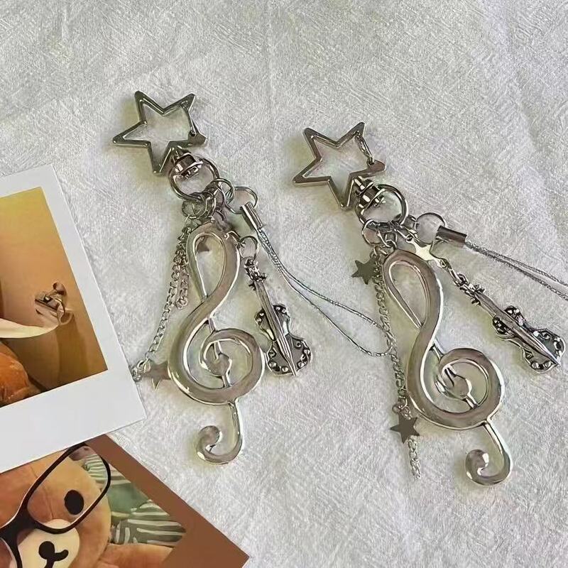 [Lucky Star Melody] Musical Element Mobile Phone Chain Pendant Guben Chain Card Album Keychain Star Hanging Chain