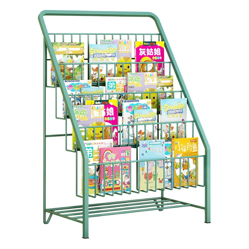 Детская Книжная Полка Стеллаж для книг с картинками железный пол стеллаж для хранения журналов простой детский дом спальня простой стеллаж для хранения