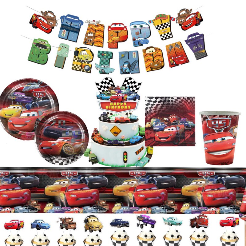 Car Story Theme Birthday Party Decoration Disposable Tableware Paper Tray Paper Cup Racing Flag Cake Inserting Car Story Theme Birthday Party Decoration Disposable Tableware Paper Tray Paper Cup Racing Flag Cake Inserting