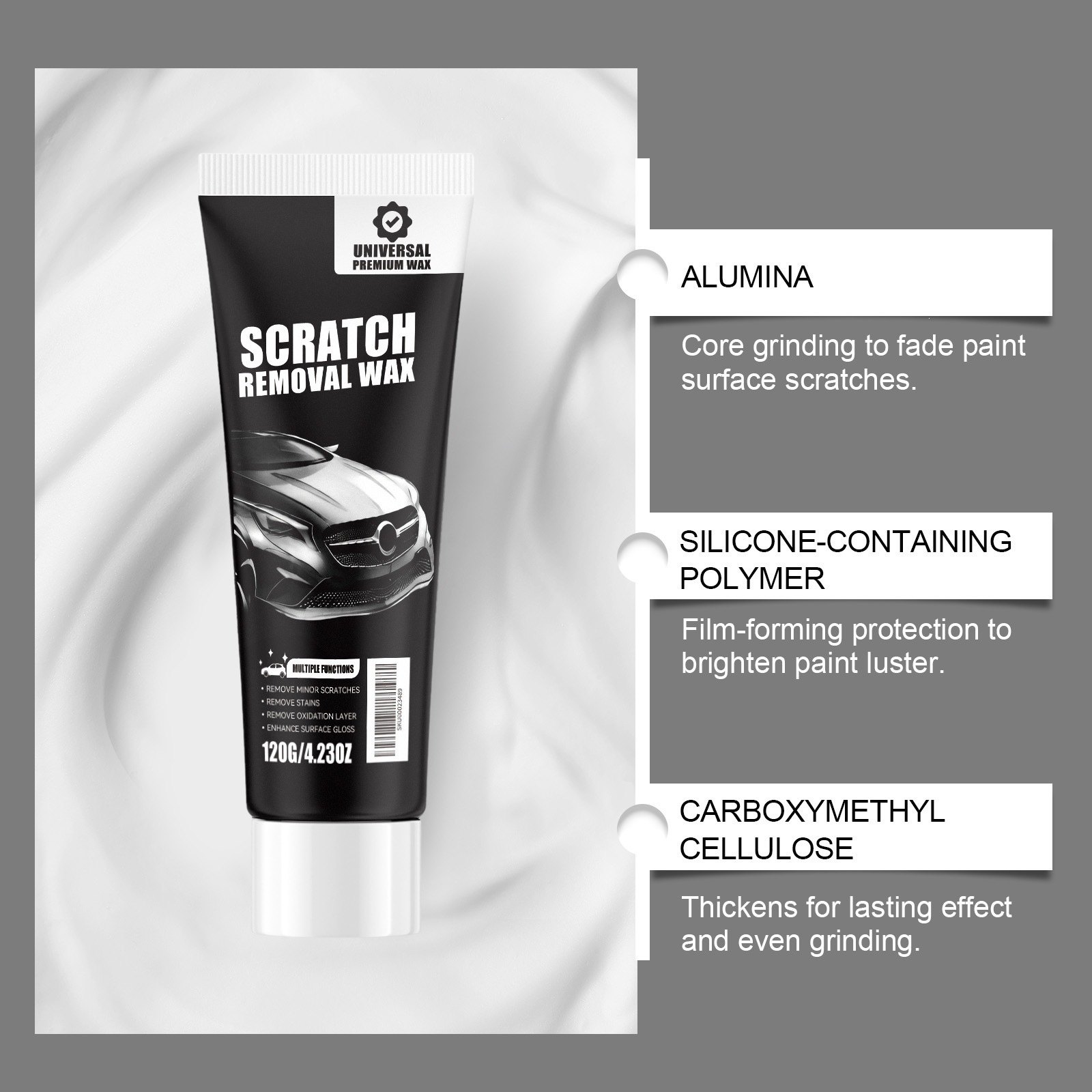 Car scratch repair paste, car paint scratch polishing and maintenance, enhancing gloss and protecting the paint surface, portable paint repair care