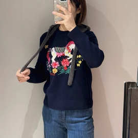 ER*S家 26生肖跨年款 时尚通勤百搭旋转木马提花圆领羊毛针织衫