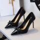 2127-H81 style banquet silk splicing fine heels high heels feminine butterfly bow pointed shallow mouth single shoes