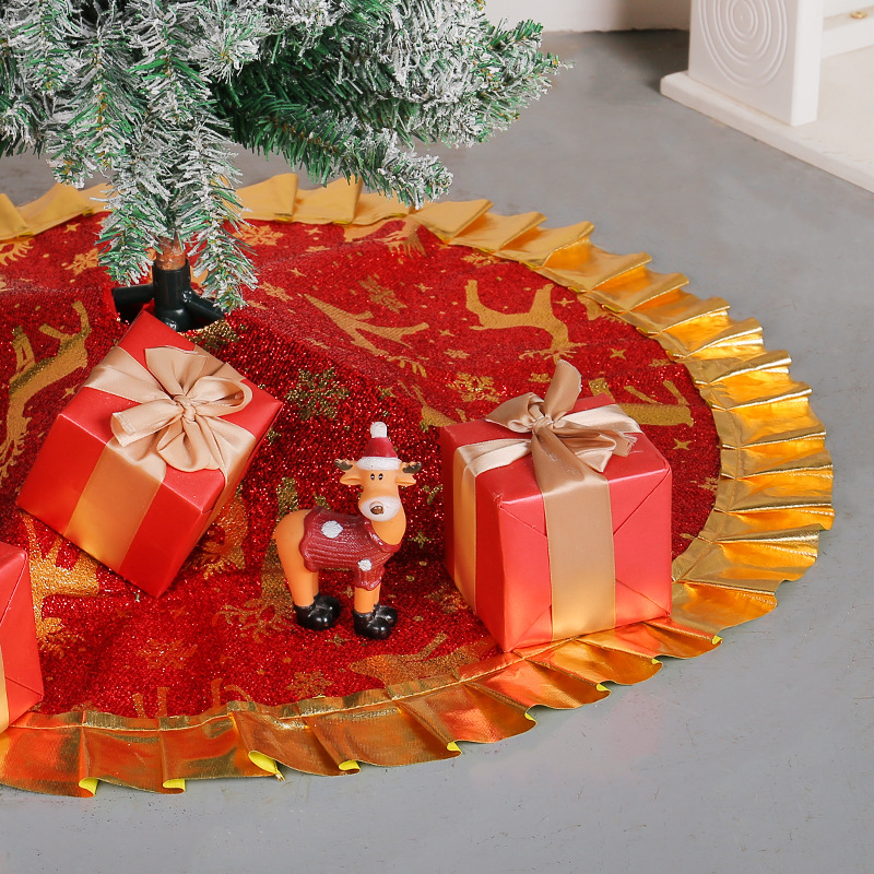 Hong Kong amor impreso falda de árbol de Navidad transfronterizo nuevo copo de nieve alce árbol de Navidad falda estera del piso suministros de diseño de escena