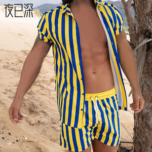 Short sleeve shorts loose casual beach shirt suit