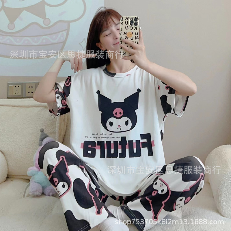 Foreign trade women's pajamas summer thr...