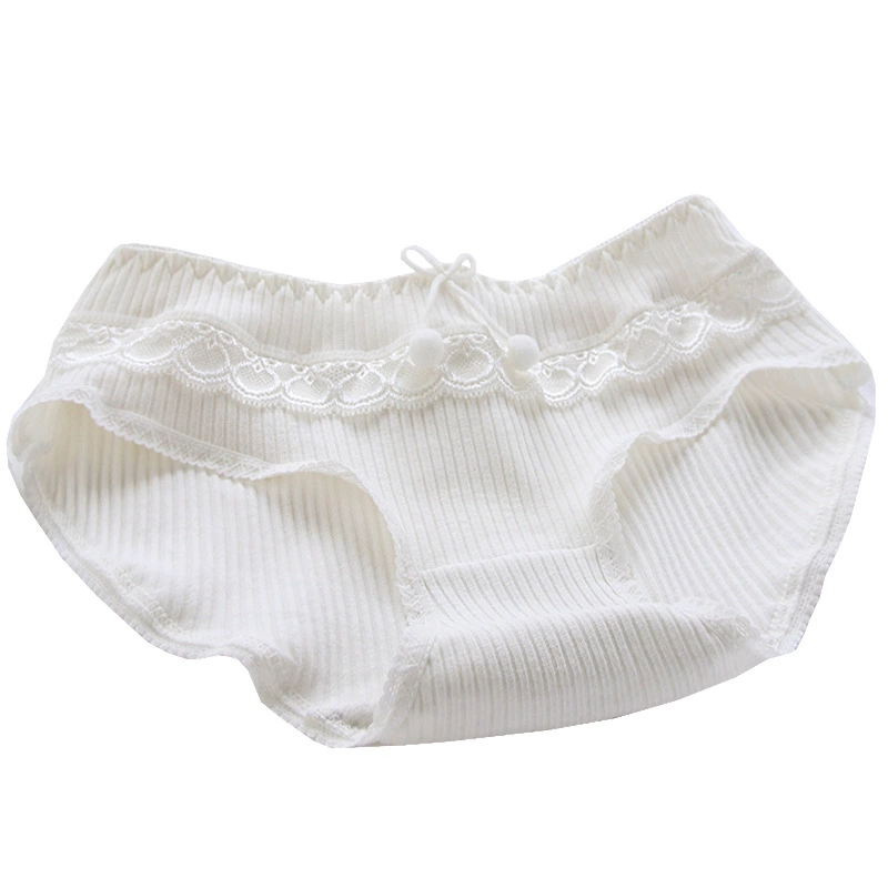lace underwear with bow, shorts, lolita style, mid rise