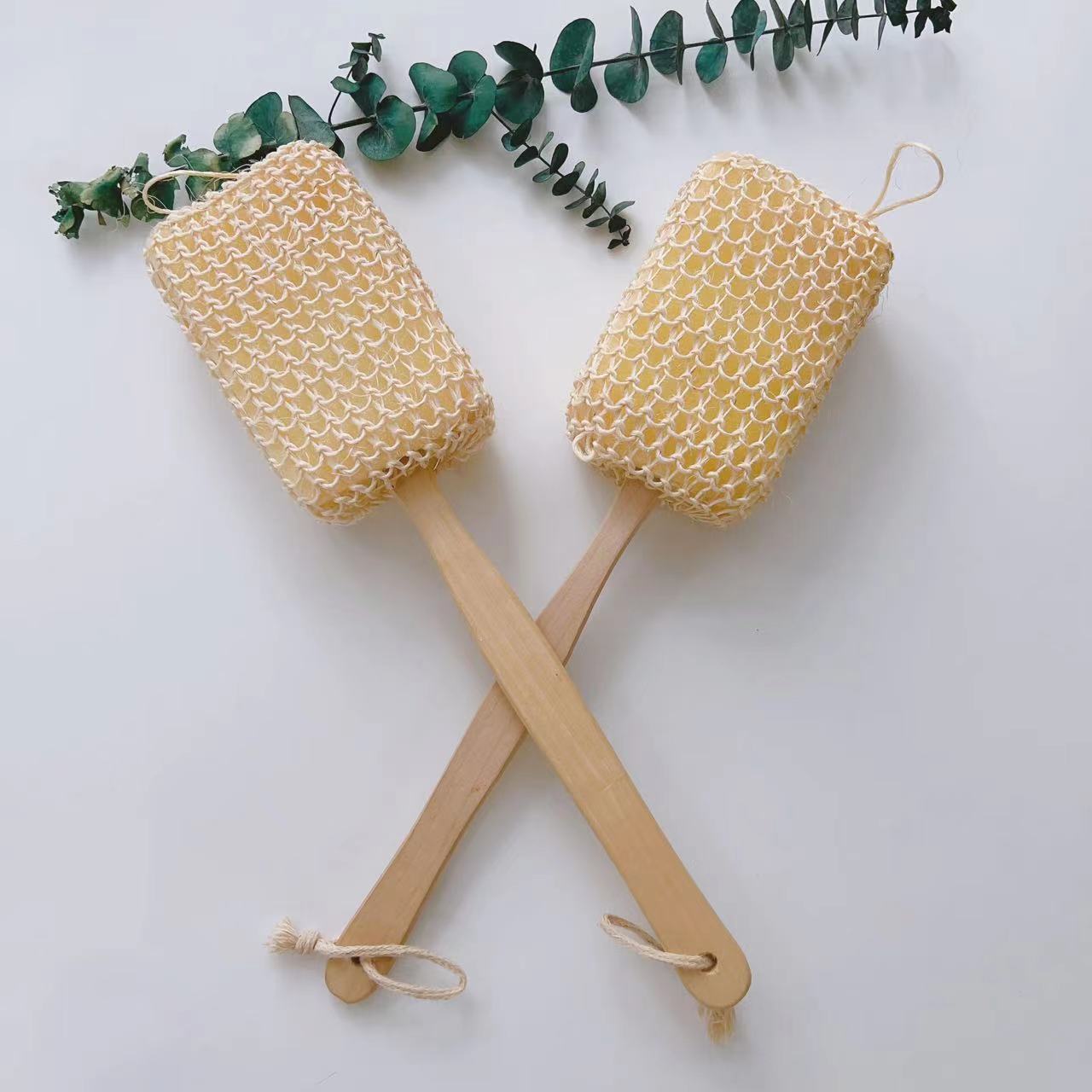 Natural sisal block bath brush long handle bath sponge exfoliating back rub artifact plant fiber bath brush