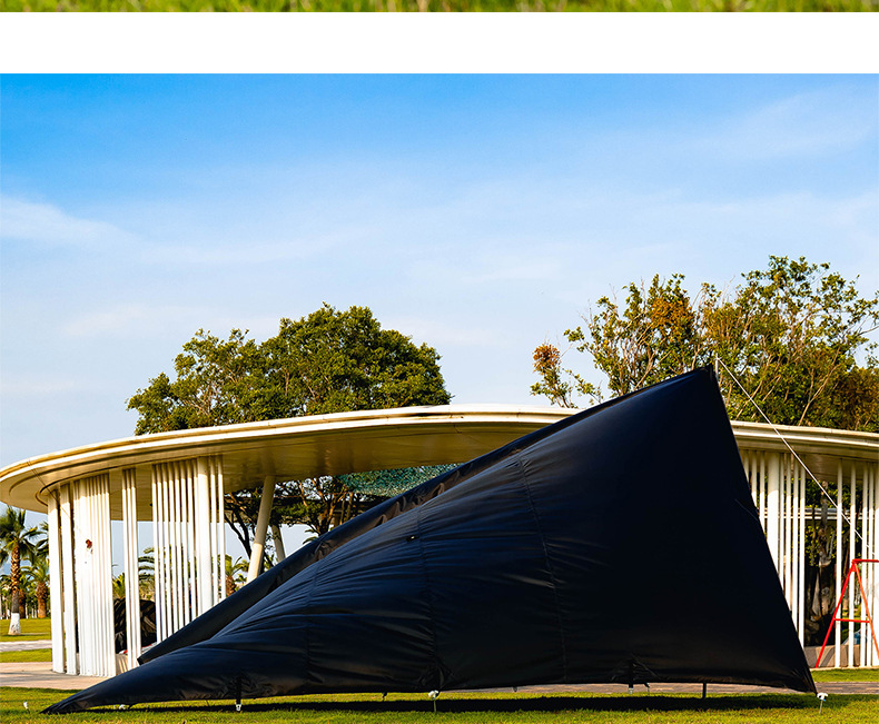Multi-peg 19-peg black vinyl standalone canopy for outdoor camping, sun protection, large size, thickened, rainproof