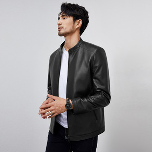 The God of Jackets Class A Top Sheepskin Genuine Leather Jacket Non-Coated Matte Textured Simple Small Collar Jacket Coat