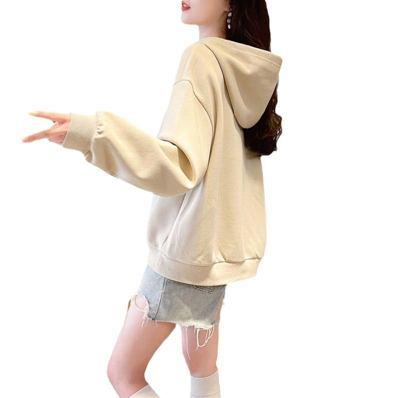(2개) 느슨한 후드 스웨트 셔츠 여성 최고 봄 가을 겨울 2024 새로운 긴 소매 재킷 패션 웨스턴 스타일 올 매치 폭발 유행