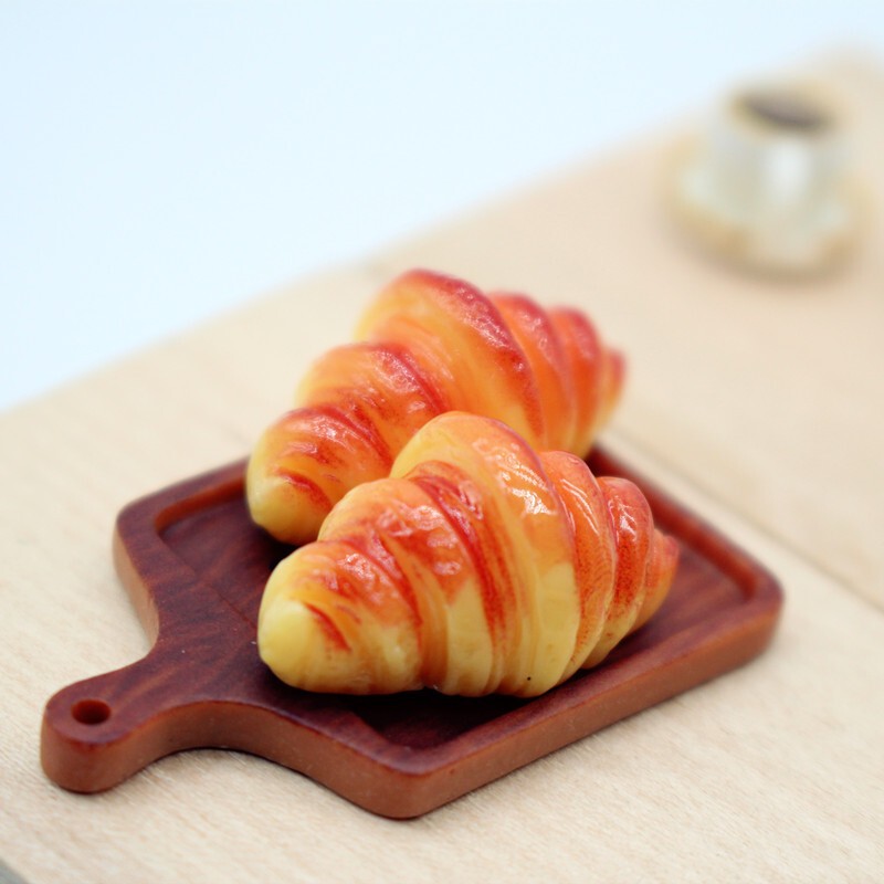 Dollhouse Miniature Ornaments Bread Breakfast Coffee Resin Mini Model Shooting Props Set