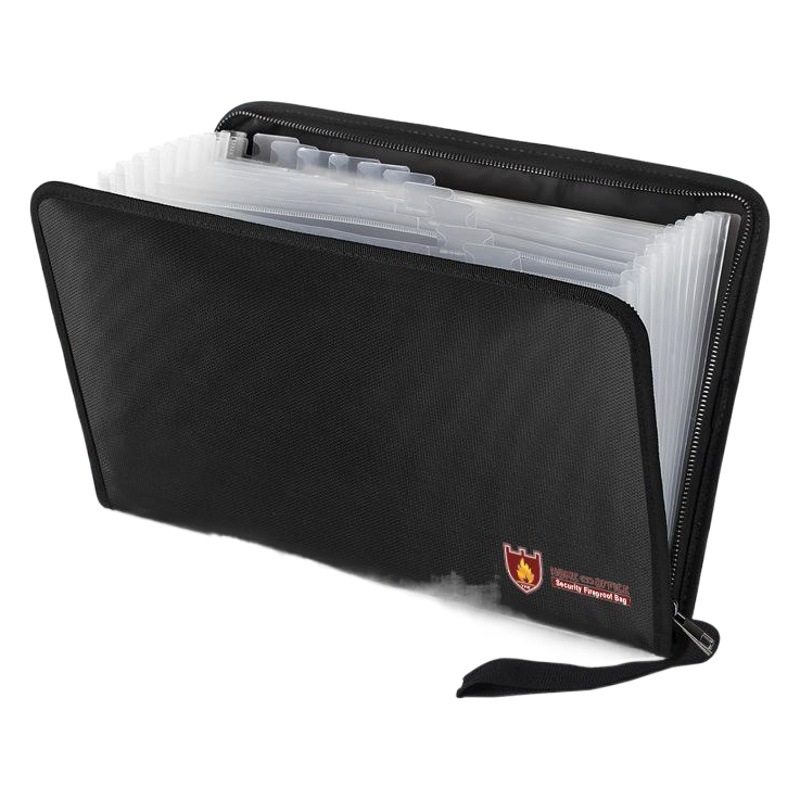 Producto patentado transfronterizo, la bolsa para documentos más vendida de Amazon, resistente al fuego y al agua, bolsa de archivo tipo acordeón, bolsa ignífuga con diseño patentado.