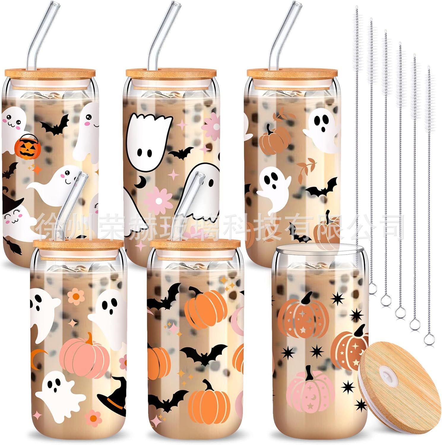 Taza de Coca-Cola transfronteriza de 16oz, taza de vidrio de alta borosilicona con cubierta de bambú y madera, Amazon para patrones personalizados, explosiones creativas