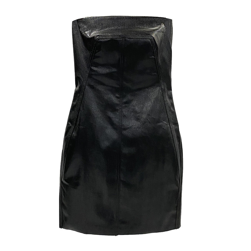 Subhuman mujeres chic primavera y verano nuevo estilo oscuro revestimiento de moda Denim envuelto pecho adelgazamiento vestido image 7